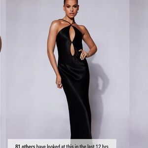 Meshki Black Backless Gown